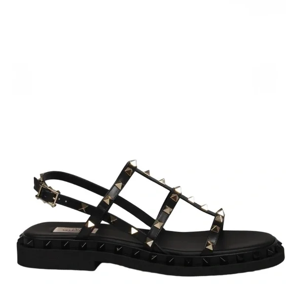 ❗️SOLD❗️Valentino Garavani Rockstud Leather Sandals Black - Picture 7 of 11